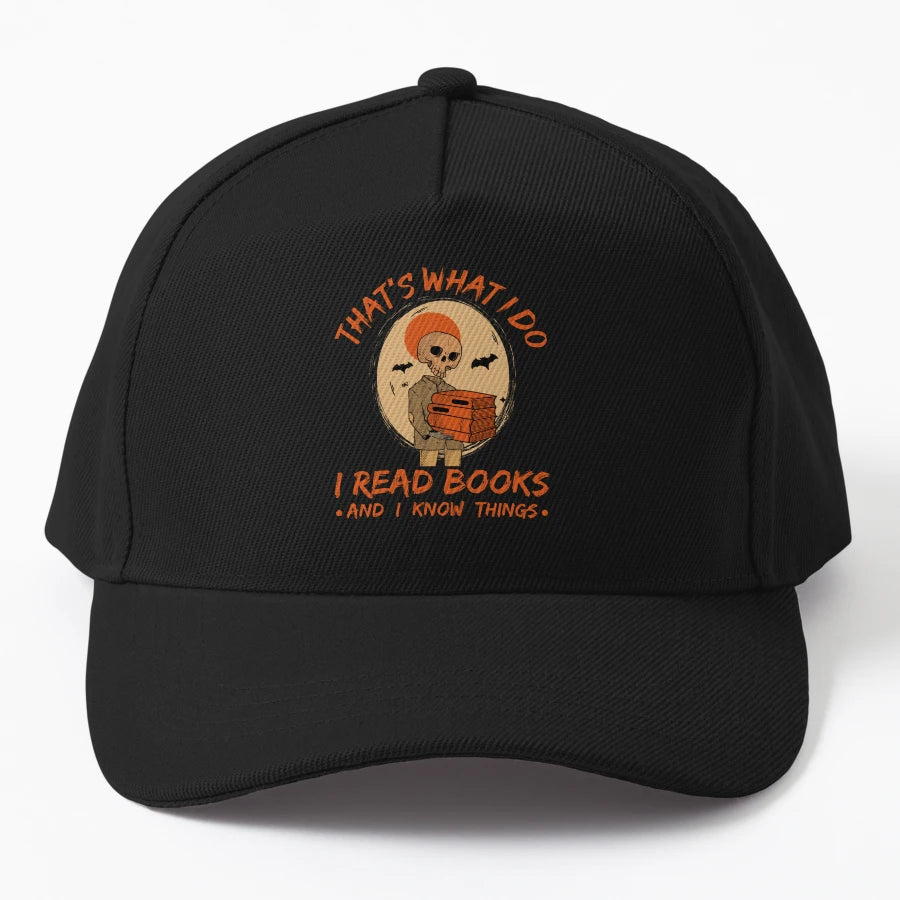 Thats What I Do I Read Books And I Know Denim Baseball Cap - Snapback, Trucker Hat, Dad Hat, Denim Baseball Cap