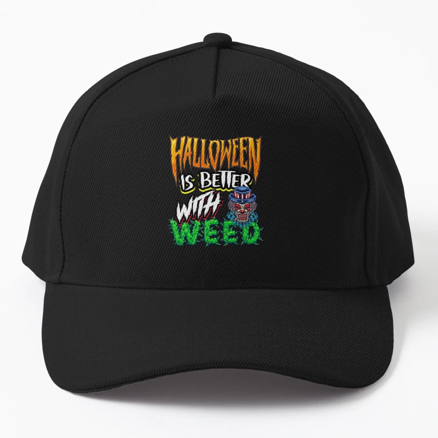 Halloween Is Better Weed Evil Clown 4 New Era Snapback - Snapback, Trucker Hat, Dad Hat, Denim Baseball Cap
