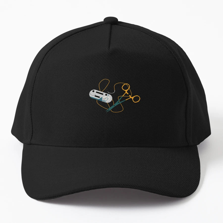 Surgery And Sutures Denim Baseball Cap - Structured - Snapback, Trucker Hat, Dad Hat, Denim Baseball Cap