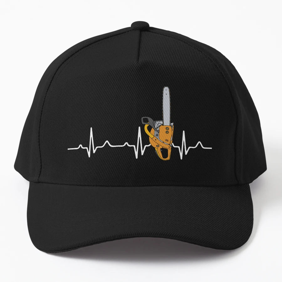 Arborist Chainsaw Heartbeat Ekg Heart Rate OTTO Dad Hat - Snapback, Trucker Hat, Dad Hat, Denim Baseball Cap