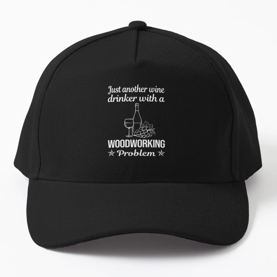 Wine Drinker Woodworking Woodworker Denim Baseball Cap - Snapback, Trucker Hat, Dad Hat, Denim Baseball Cap