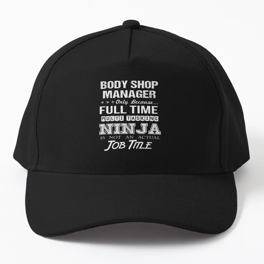 Body Shop Manager T Shirt Ninja Job Gift Denim Baseball Cap - Snapback, Trucker Hat, Dad Hat, Denim Baseball Cap
