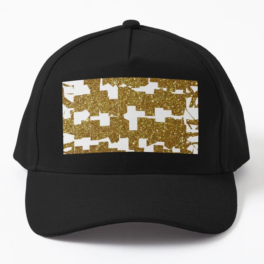 Gold Crush Denim Baseball Cap - High-Quality Unique Art - Snapback, Trucker Hat, Dad Hat, Denim Baseball Cap