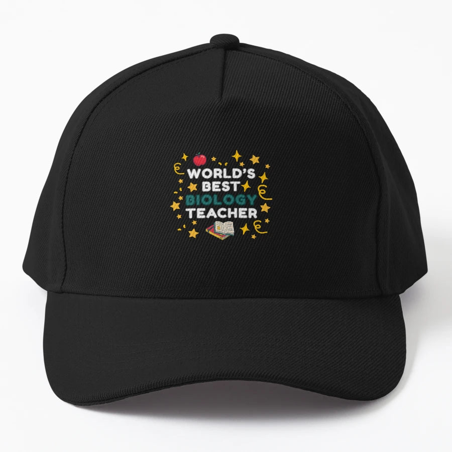 Worlds Best Biology Teacher Denim Baseball Cap - Unstructure - Snapback, Trucker Hat, Dad Hat, Denim Baseball Cap