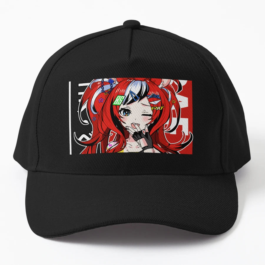 Hakos Baelz Bae Wink Denim Baseball Cap - Distressed - Snapback, Trucker Hat, Dad Hat, Denim Baseball Cap