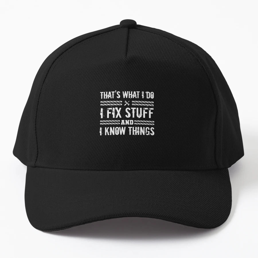 Thats What I Do I Fix Stuff And I Know New Era Snapback - Snapback, Trucker Hat, Dad Hat, Denim Baseball Cap