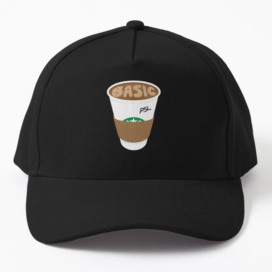 Basic White Pumpkin Spice Latte Trucker Hat - Custom - Snapback, Trucker Hat, Dad Hat, Denim Baseball Cap