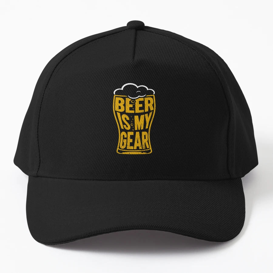Beer Is My Gear Funny Beer Lover Trucker Hat - Embroidered - Snapback, Trucker Hat, Dad Hat, Denim Baseball Cap