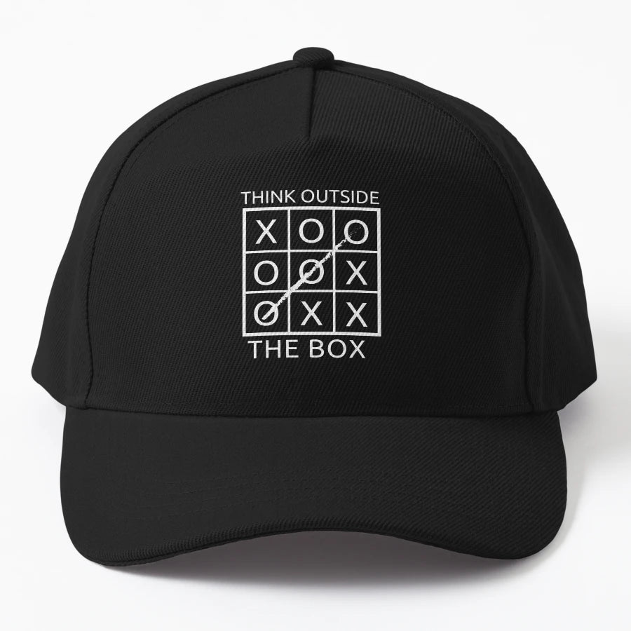 Think Outside Box Mindset 3 Denim Baseball Cap - Unique - Snapback, Trucker Hat, Dad Hat, Denim Baseball Cap
