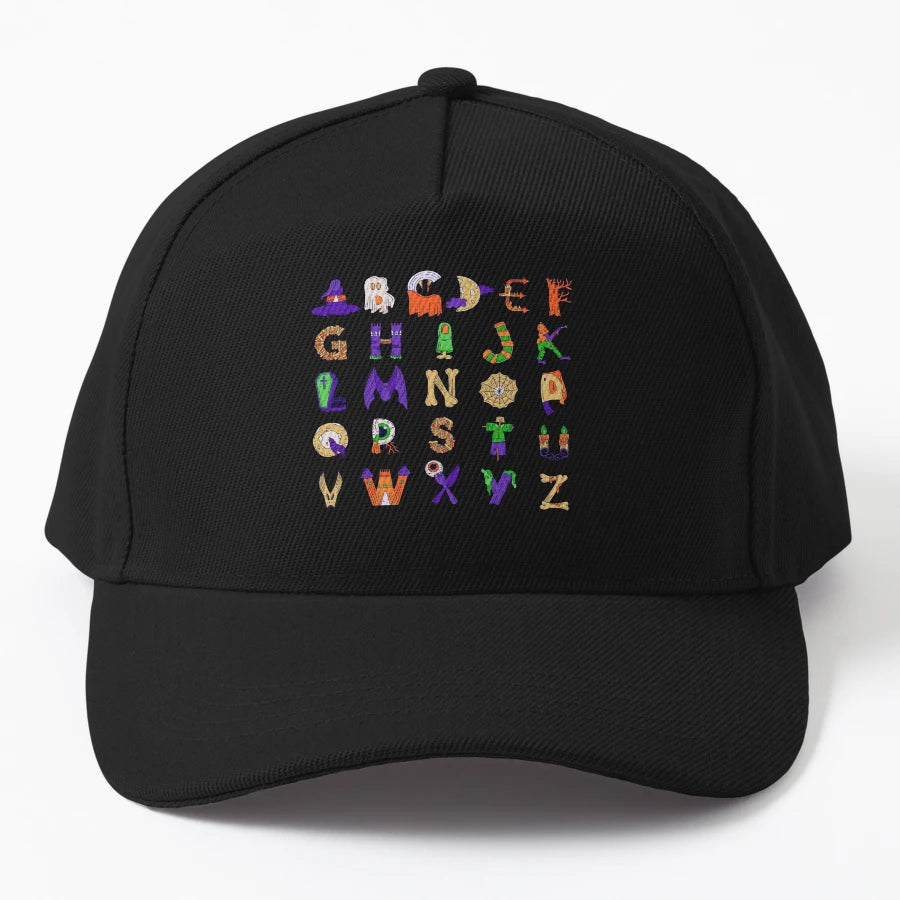 Halloween Teacher Alphabet Trucker Hat - Exclusive Unique - Snapback, Trucker Hat, Dad Hat, Denim Baseball Cap