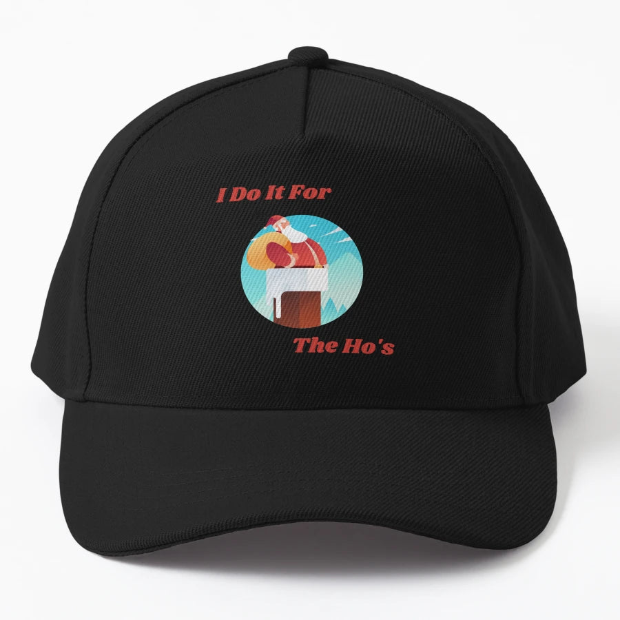 Santa I Do It Hos OTTO Dad Hat - Breathable Mesh - Snapback, Trucker Hat, Dad Hat, Denim Baseball Cap
