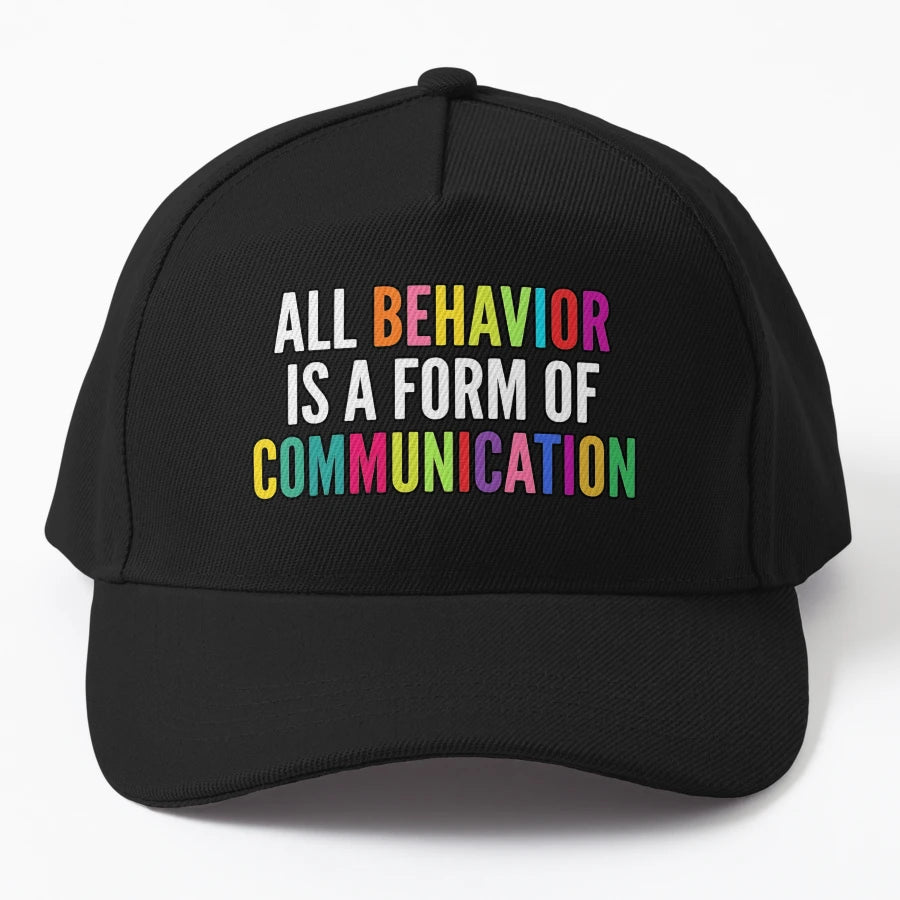 All Behavior Is Form Communication Denim Baseball Cap - Snapback, Trucker Hat, Dad Hat, Denim Baseball Cap