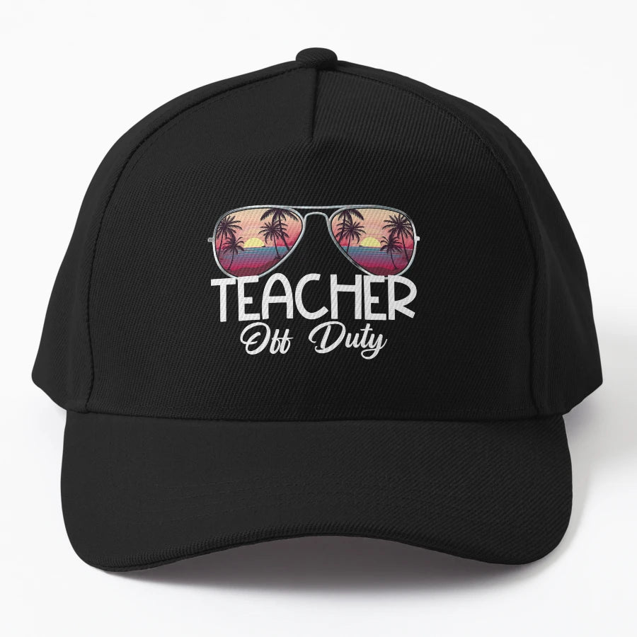 Teacher Relax Spring Beach Off Duty Summer New Era Snapback - Snapback, Trucker Hat, Dad Hat, Denim Baseball Cap