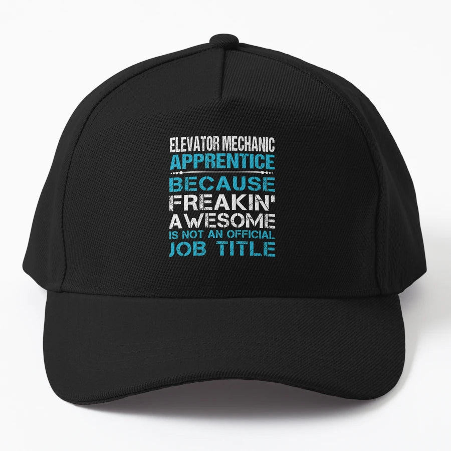 Elevator Mechanic Apprentice T Shirt Denim Baseball Cap - Snapback, Trucker Hat, Dad Hat, Denim Baseball Cap