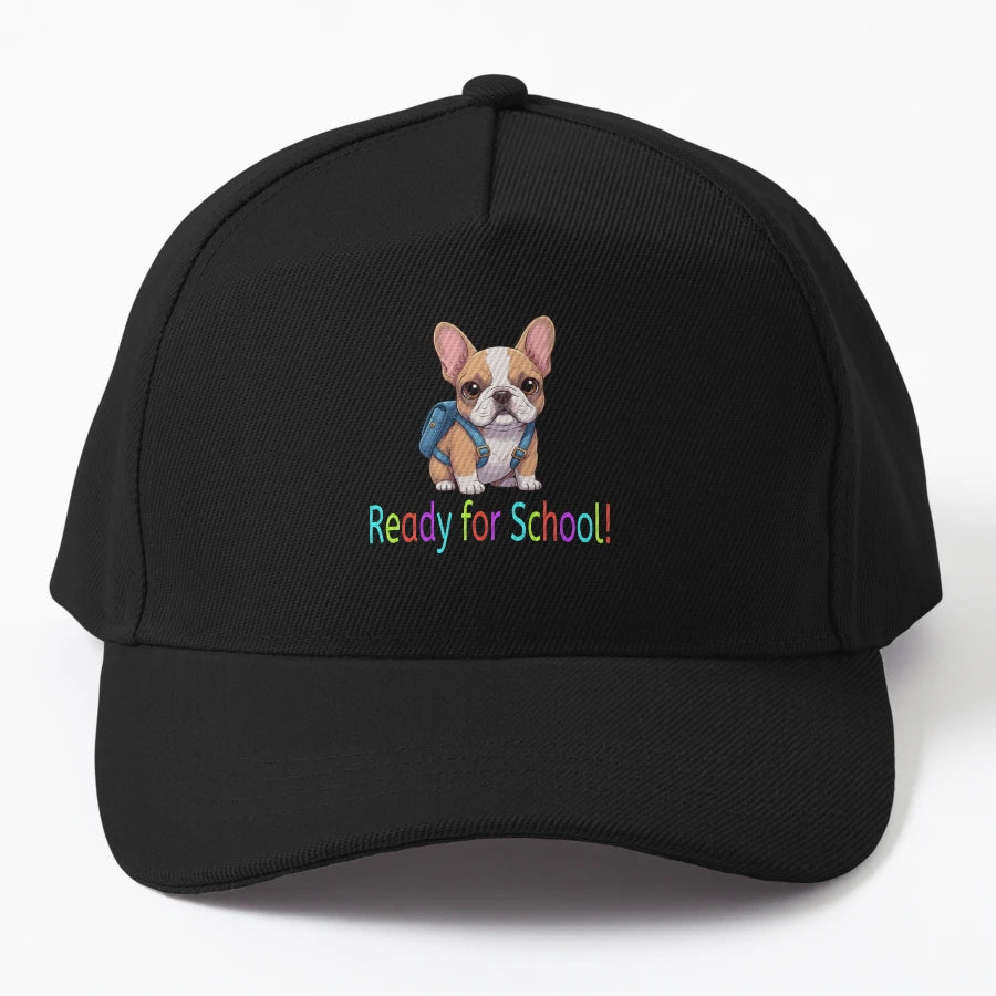Ready School Cute Frenchie Puppy Back To New Era Snapback - Snapback, Trucker Hat, Dad Hat, Denim Baseball Cap