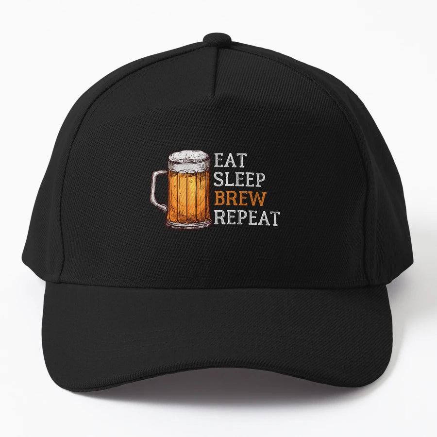 Eat Sleep Brew Repeat Eat Sleep Craft Beer Trucker Hat - Snapback, Trucker Hat, Dad Hat, Denim Baseball Cap