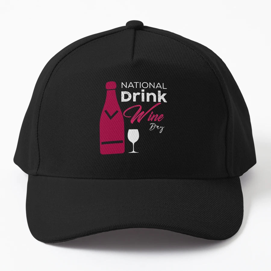 National Drink Wine Day New Era Snapback - Classic Cap - Snapback, Trucker Hat, Dad Hat, Denim Baseball Cap