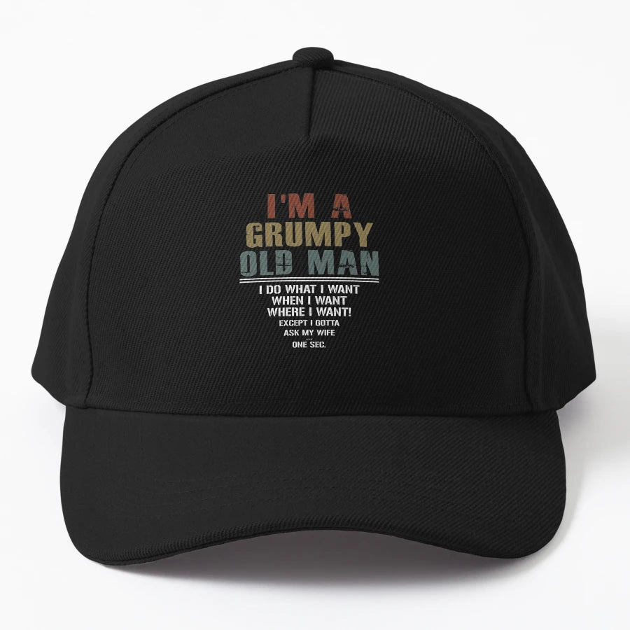 Im Grumpy Old I Do What I Want When I Want New Era Snapback - Snapback, Trucker Hat, Dad Hat, Denim Baseball Cap
