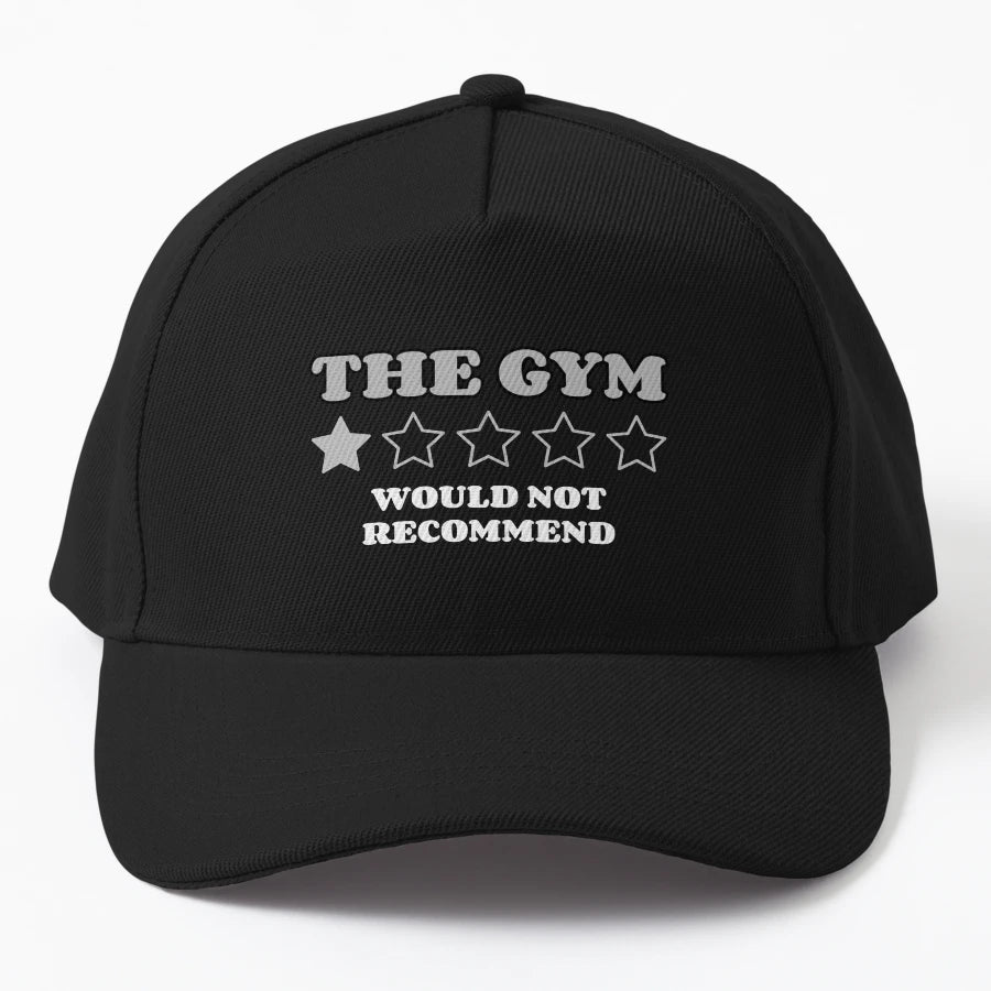 Funny Anti Exercise Denim Baseball Cap - 6-Panel Cap - Snapback, Trucker Hat, Dad Hat, Denim Baseball Cap