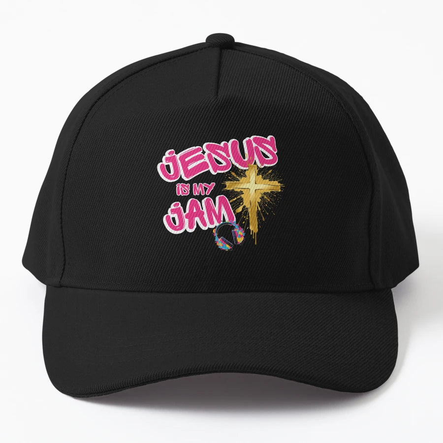 Jesus Is My Jam Cherry OTTO Dad Hat - Exclusive Low-Profile - Snapback, Trucker Hat, Dad Hat, Denim Baseball Cap