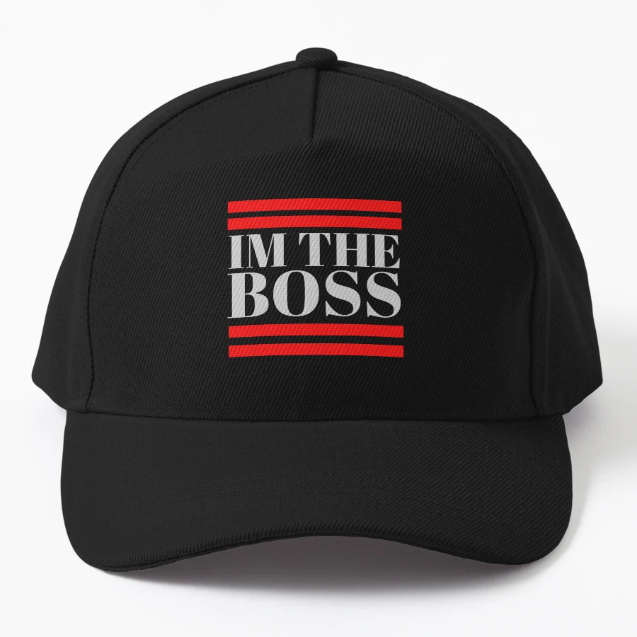 Im Boss Simple Text Art Desing Denim Baseball Cap - Structur - Snapback, Trucker Hat, Dad Hat, Denim Baseball Cap
