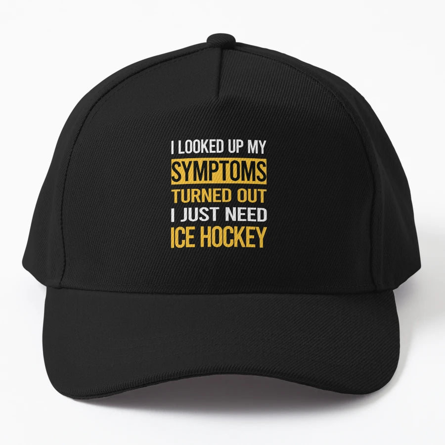 Funny My Symptoms Ice Hockey New Era Snapback - Perfect - Snapback, Trucker Hat, Dad Hat, Denim Baseball Cap
