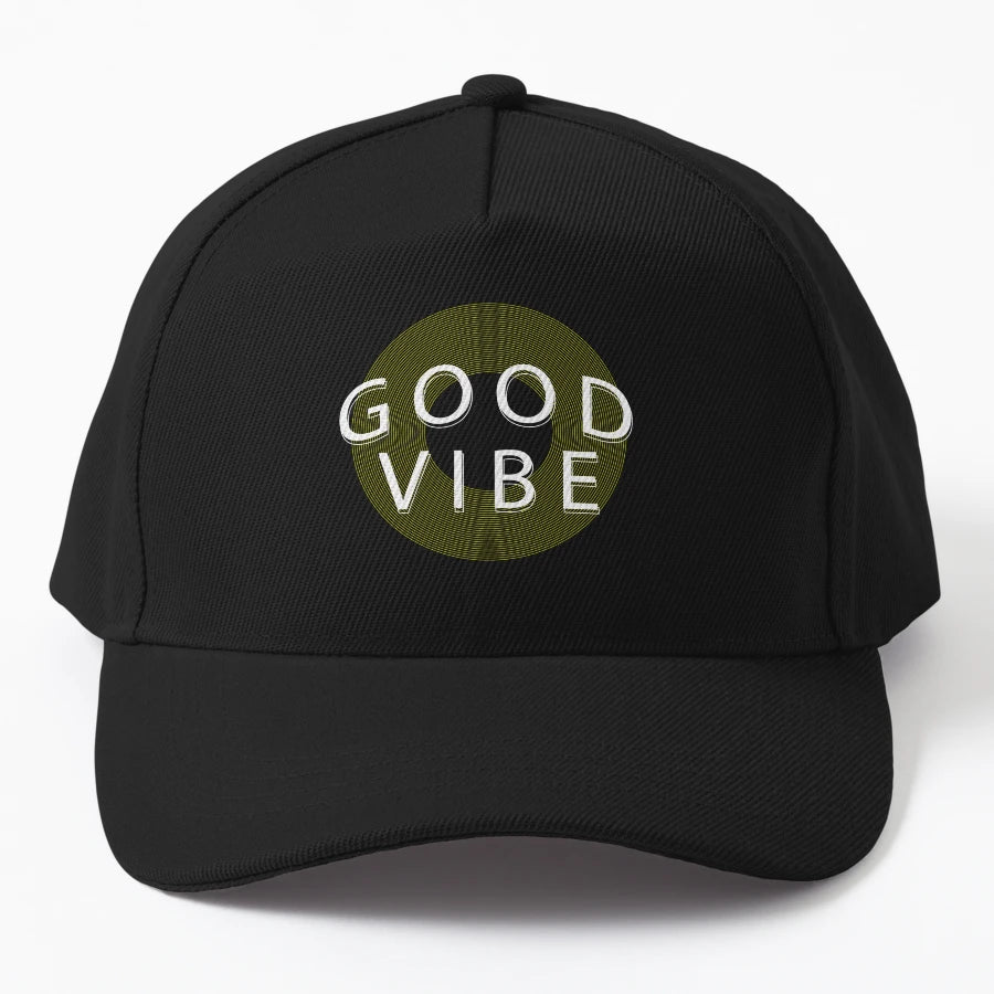 Good Vibe Graphic Design T Shirt Trucker Hat - Embroidered - Snapback, Trucker Hat, Dad Hat, Denim Baseball Cap