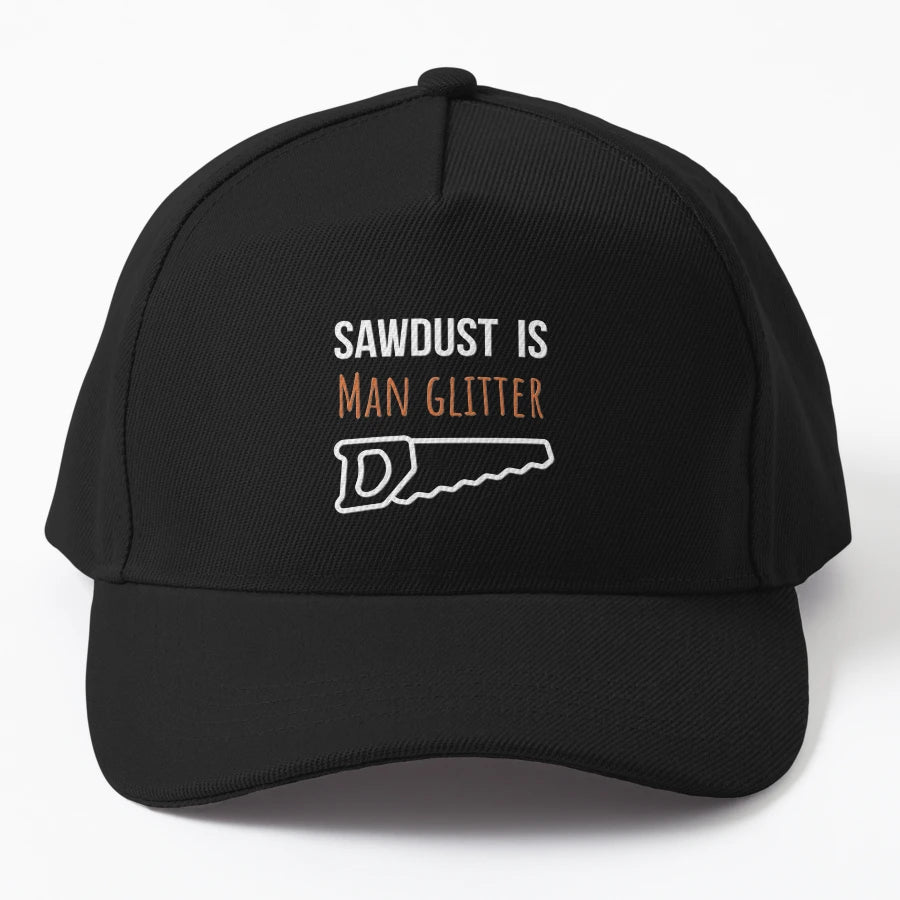 Sawdust Is Glitter Funny Woodworking Denim Baseball Cap - Snapback, Trucker Hat, Dad Hat, Denim Baseball Cap