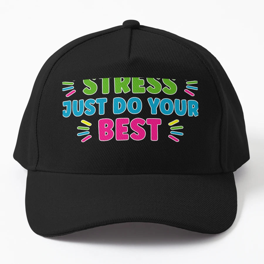 Funny Teachers Testing Day Donut Stress T Shirt Trucker Hat - Snapback, Trucker Hat, Dad Hat, Denim Baseball Cap