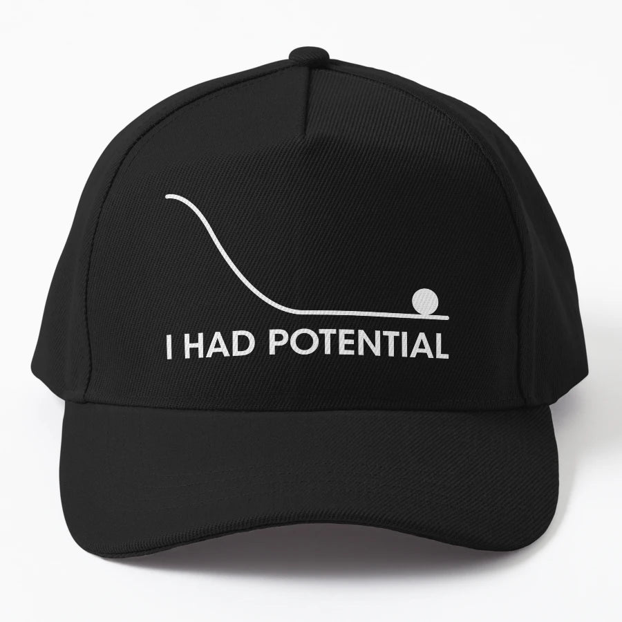I Had Potential Funny Physics Science Denim Baseball Cap - Snapback, Trucker Hat, Dad Hat, Denim Baseball Cap