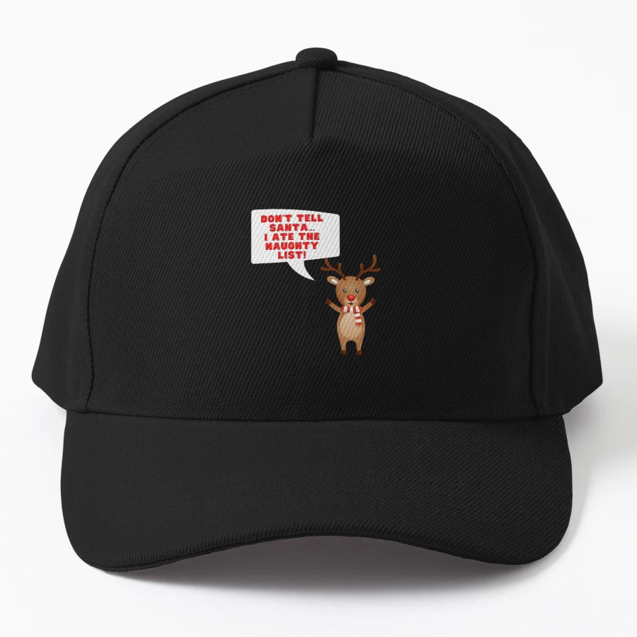 Dont Tell Santa I Ate Naughty List Reindeer Trucker Hat - Snapback, Trucker Hat, Dad Hat, Denim Baseball Cap