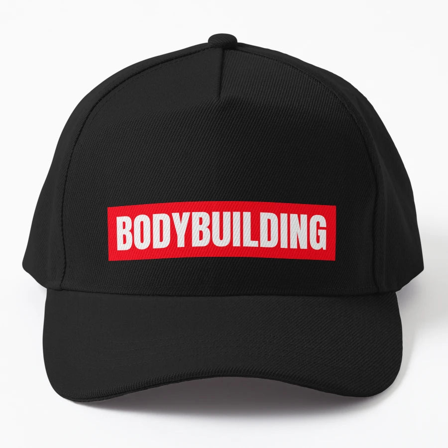 Bodybuilding Red Logo New Era Snapback - Vintage Aesthetic - Snapback, Trucker Hat, Dad Hat, Denim Baseball Cap