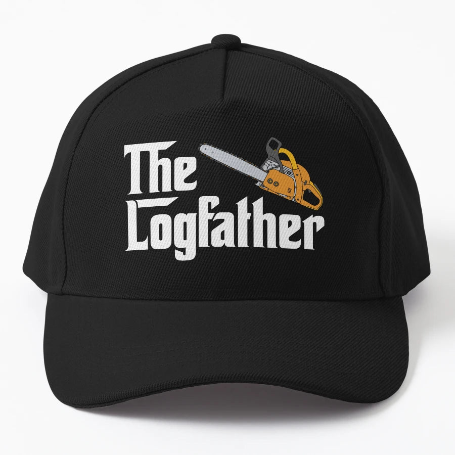 Logfather Logger Tree Surgeon Dad Denim Baseball Cap - Snapback, Trucker Hat, Dad Hat, Denim Baseball Cap