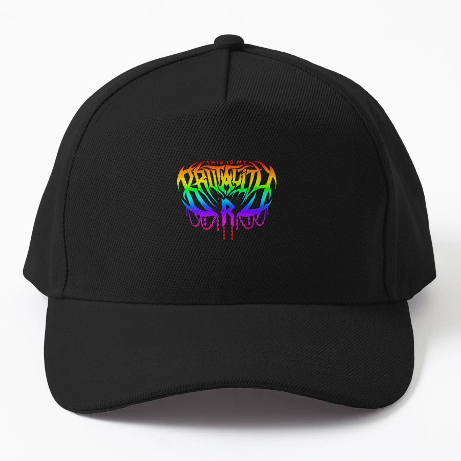 Rainbow Denim Baseball Cap - Exclusive Premium Embroidery - Snapback, Trucker Hat, Dad Hat, Denim Baseball Cap