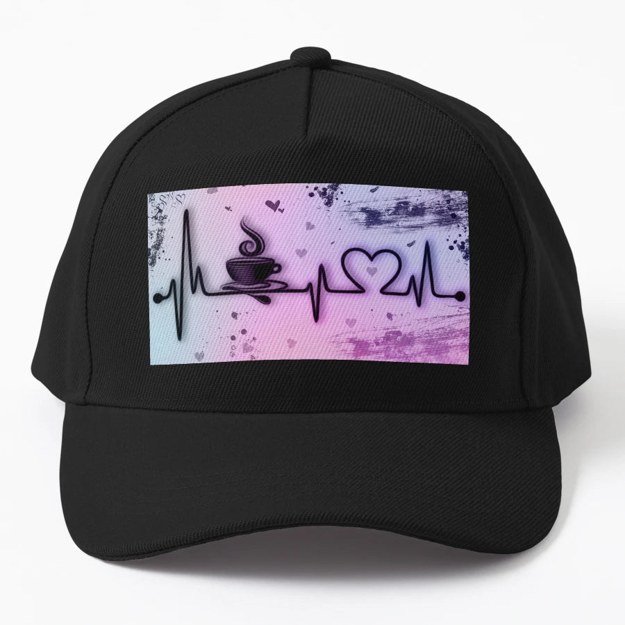 Cup Love Denim Baseball Cap - Vintage Aesthetic Embroidered - Snapback, Trucker Hat, Dad Hat, Denim Baseball Cap