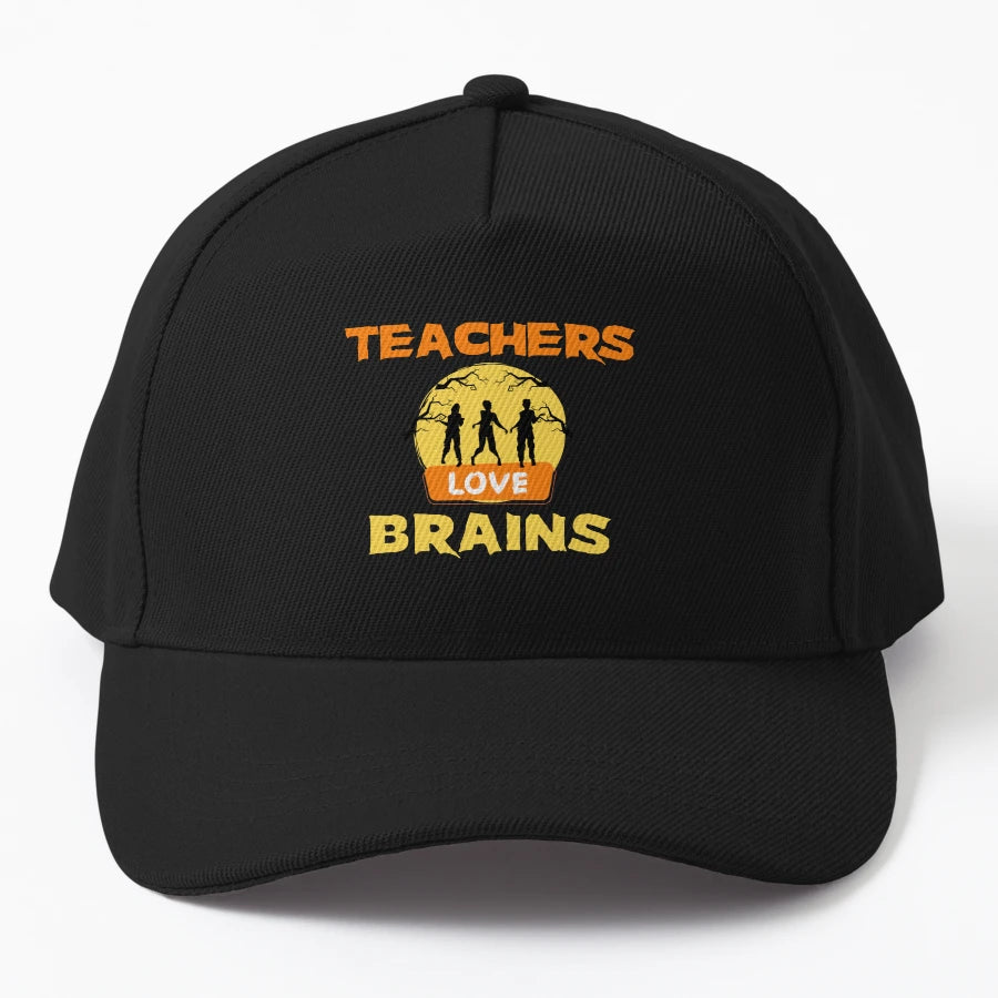 Teachers Love Brains OTTO Dad Hat - Vintage Aesthetic - Snapback, Trucker Hat, Dad Hat, Denim Baseball Cap