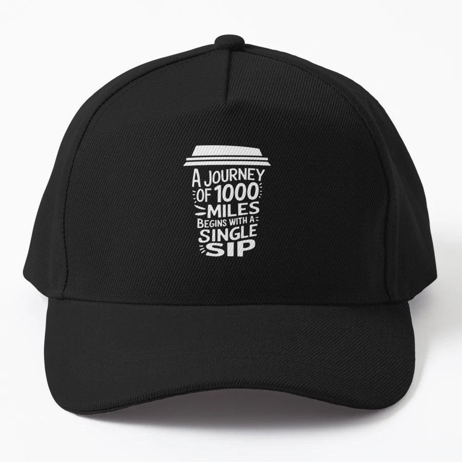 Cup Coffee Motivation Text OTTO Dad Hat - Distressed - Snapback, Trucker Hat, Dad Hat, Denim Baseball Cap