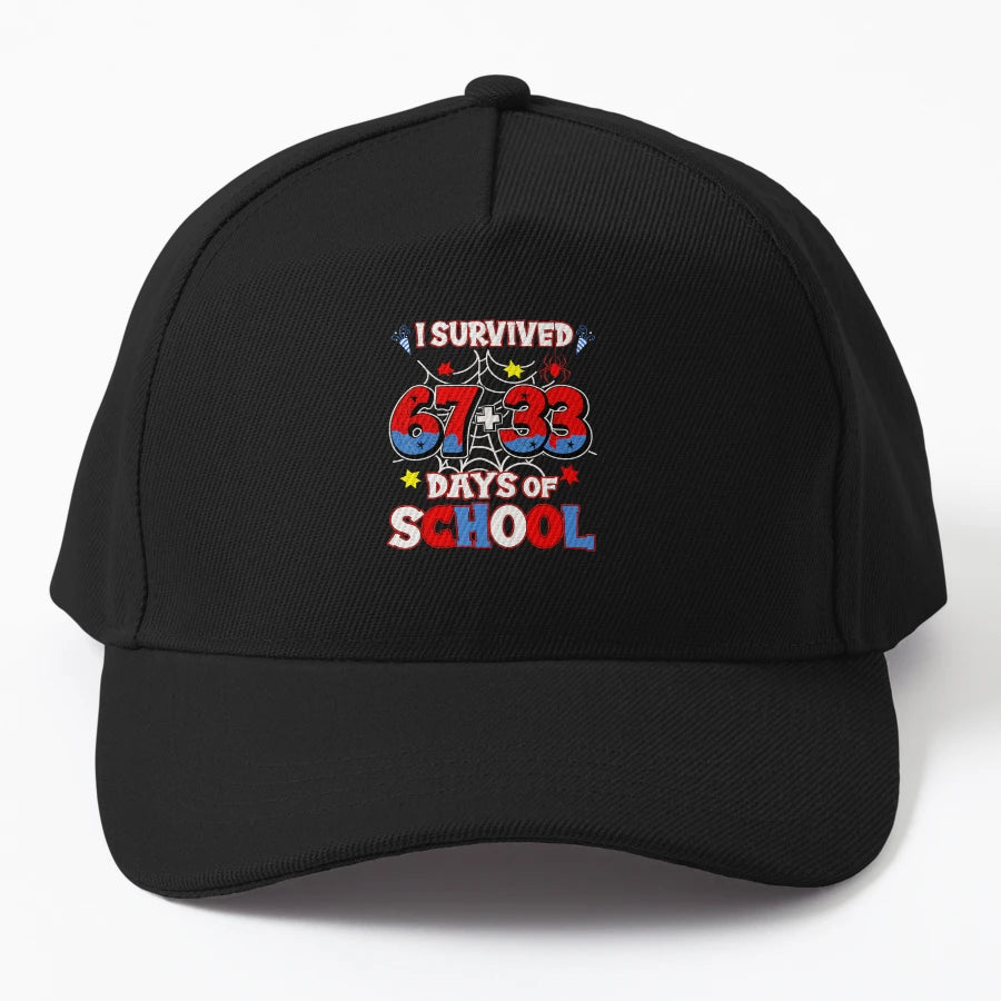I Survived 67 33 Days School Spider Web OTTO Dad Hat - Snapback, Trucker Hat, Dad Hat, Denim Baseball Cap
