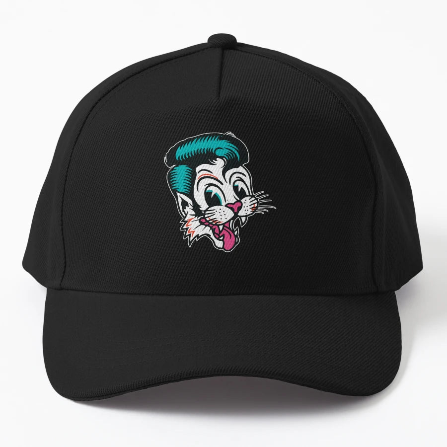 Stray Cats OTTO Dad Hat - Distressed Embroidered Art - Snapback, Trucker Hat, Dad Hat, Denim Baseball Cap
