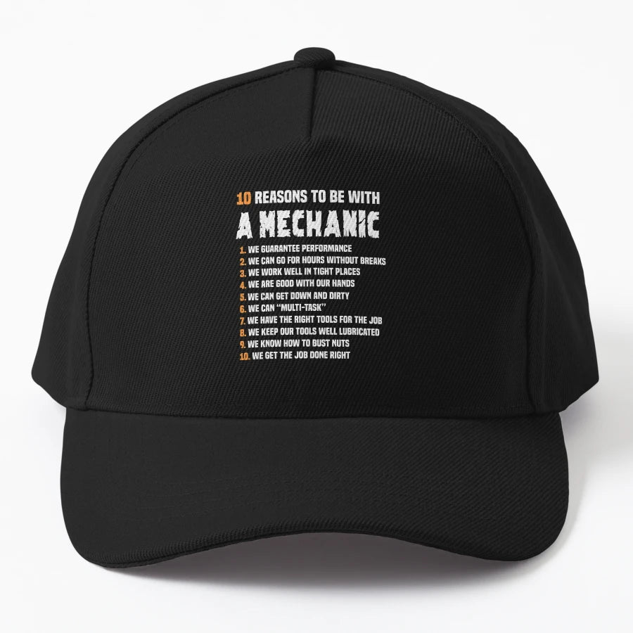 10 Reasons To Be Mechanic T Shirt Funny New Era Snapback - Snapback, Trucker Hat, Dad Hat, Denim Baseball Cap
