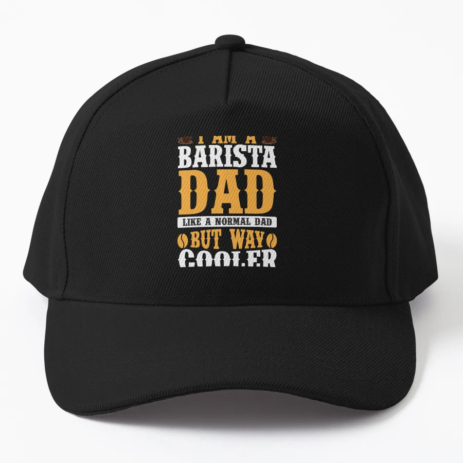 I Am Barista Dad Like Normal Dad But Way Denim Baseball Cap - Snapback, Trucker Hat, Dad Hat, Denim Baseball Cap
