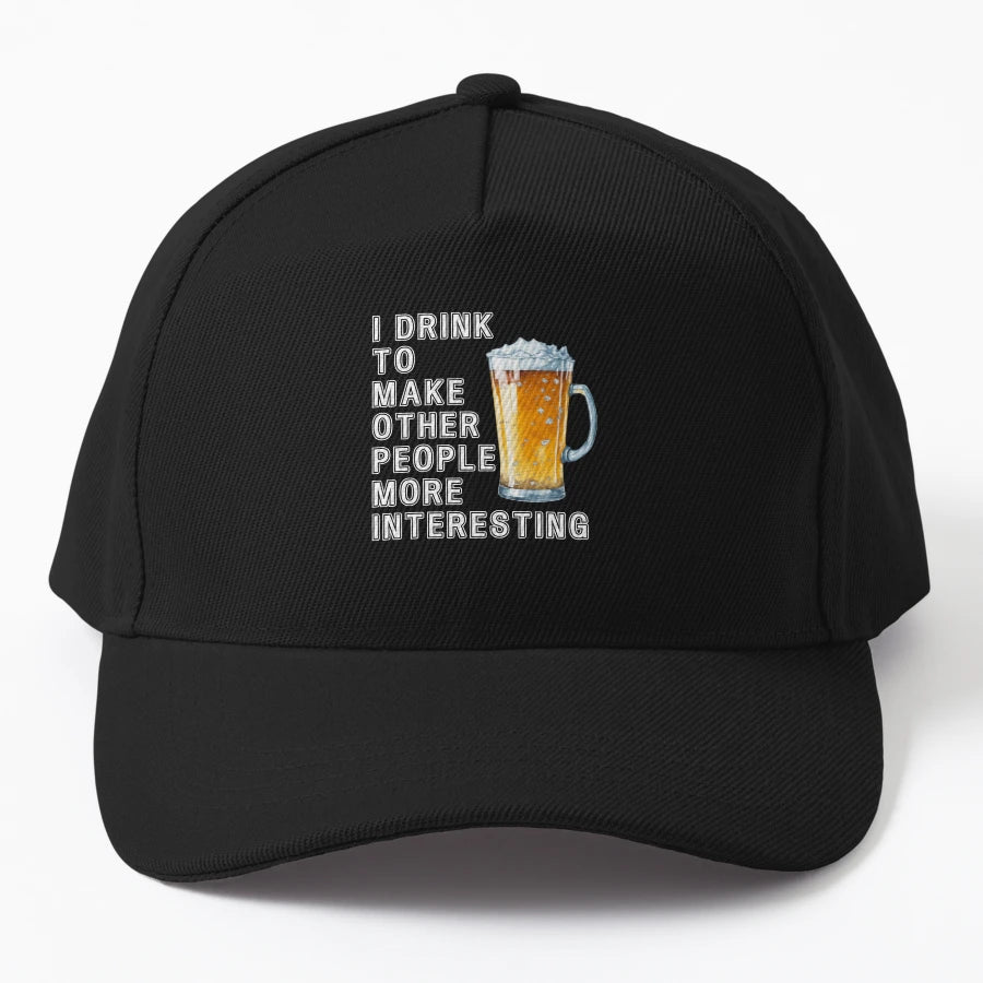 I Drink To Make Other People More Interesting Trucker Hat - Snapback, Trucker Hat, Dad Hat, Denim Baseball Cap