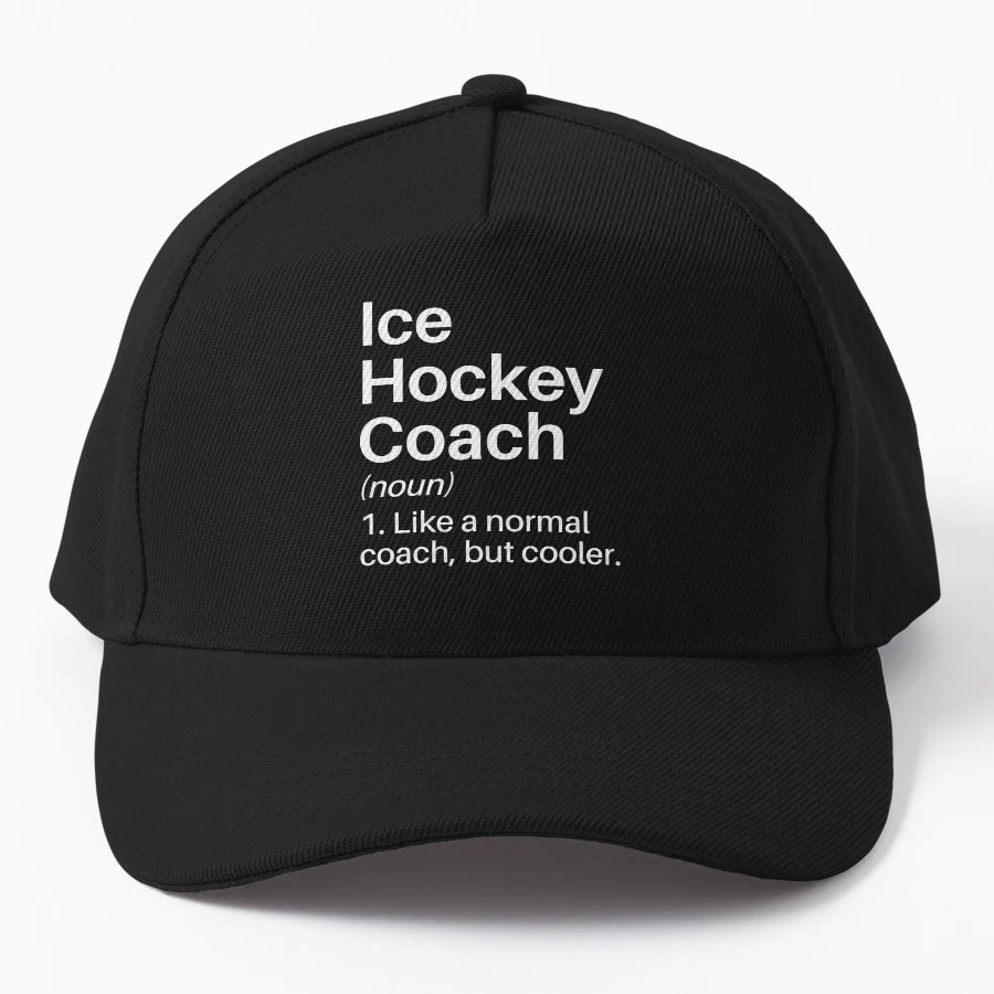 Ice Hockey Coach Funny Definition Ice Denim Baseball Cap - Snapback, Trucker Hat, Dad Hat, Denim Baseball Cap