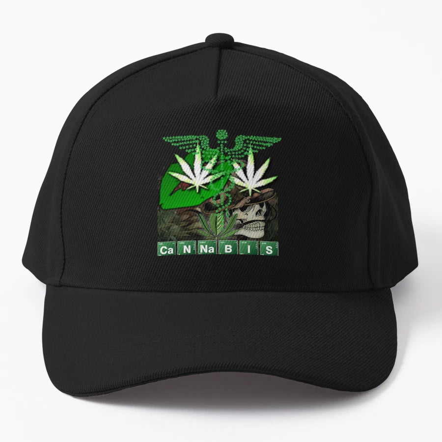 Skull Marijuana Cannabis Weed New Era Snapback - Structured - Snapback, Trucker Hat, Dad Hat, Denim Baseball Cap