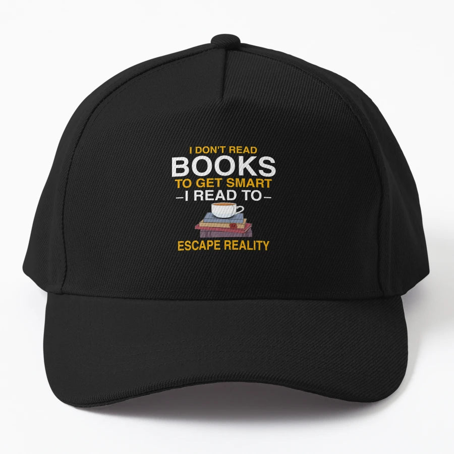 I Dont Read Books To Get Smart I Read To Denim Baseball Cap - Snapback, Trucker Hat, Dad Hat, Denim Baseball Cap
