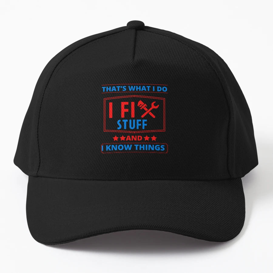 Thats What I Do I Fix Stuff And Know Things Trucker Hat - Snapback, Trucker Hat, Dad Hat, Denim Baseball Cap