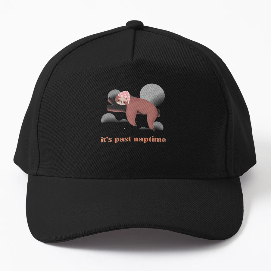 Naptime Sloth Its Past Naptime T Shirt Denim Baseball Cap - Snapback, Trucker Hat, Dad Hat, Denim Baseball Cap