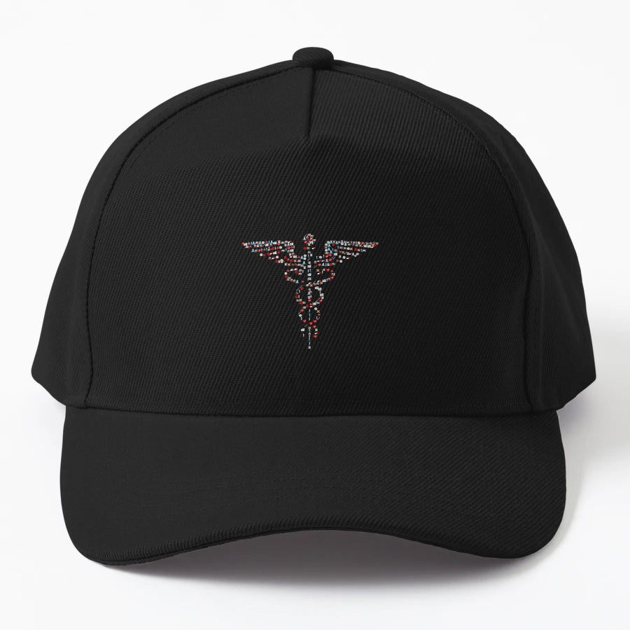 Caduceus Hearbeat Denim Baseball Cap - Premium Low-Profile - Snapback, Trucker Hat, Dad Hat, Denim Baseball Cap