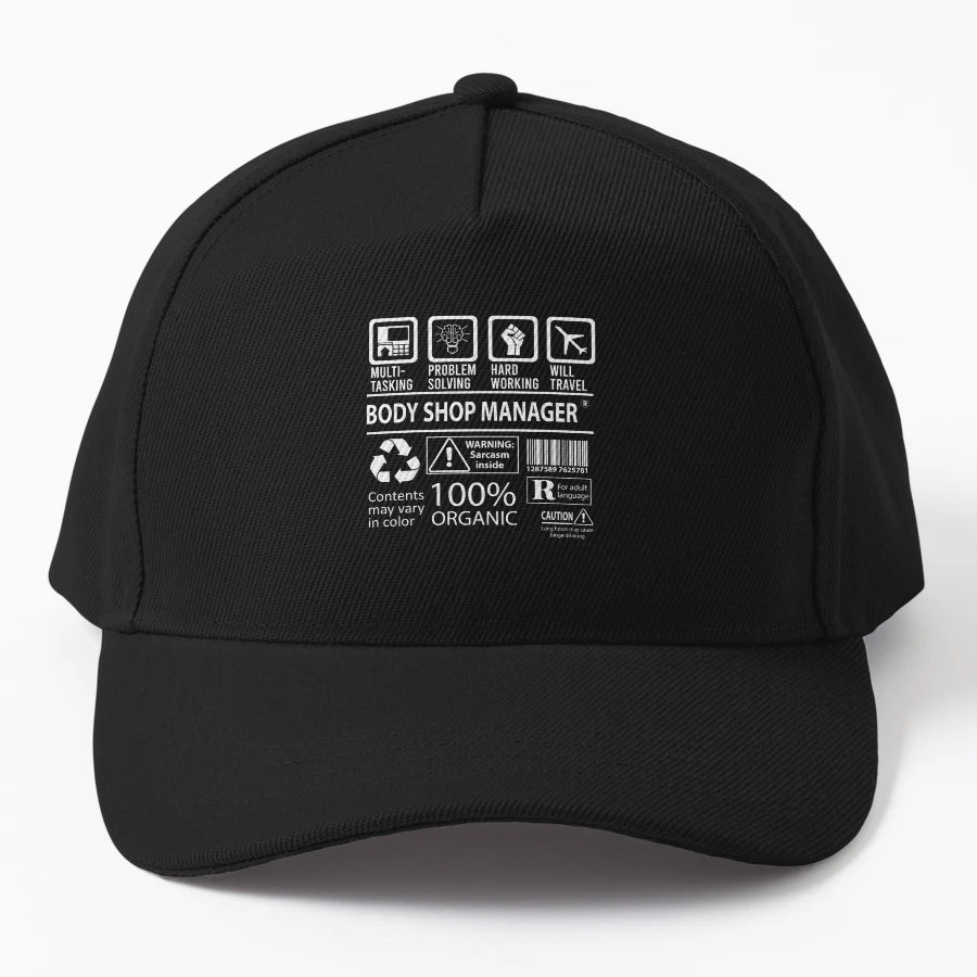 Body Shop Manager T Shirt Multitasking Denim Baseball Cap - Snapback, Trucker Hat, Dad Hat, Denim Baseball Cap