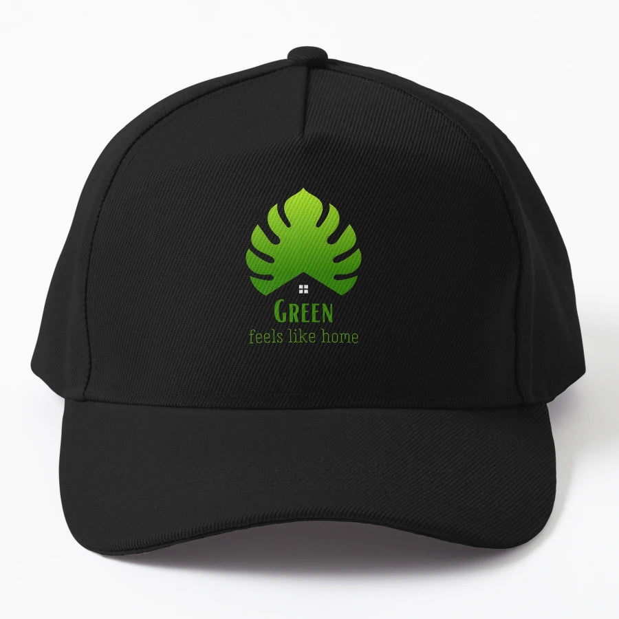 Green Feels Like Home Monstera Leaf Trucker Hat - Unstructur - Snapback, Trucker Hat, Dad Hat, Denim Baseball Cap